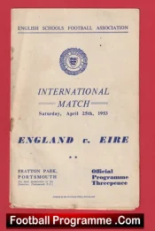 England v Ireland 1953 – Schoolboys Bobby Charlton Portsmouth