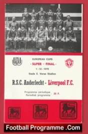 Anderlecht v Liverpool 1978 – European Super Cup Final