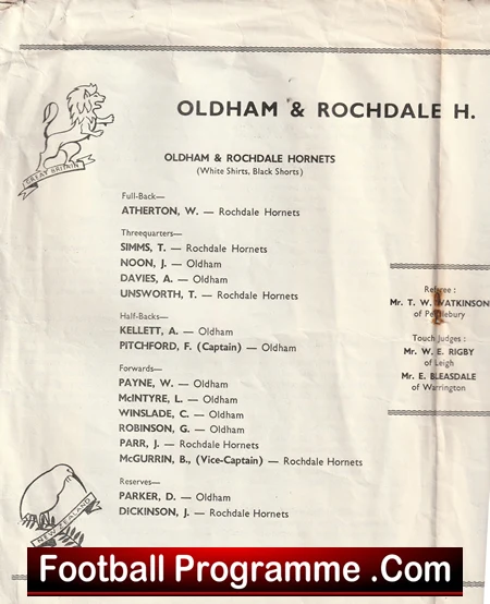 Oldham & Rochdale Rugby v New Zealand 1961 - Image 4