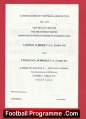 London Schools v Liverpool Schools 1993 – U15 at Charlton