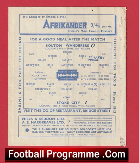Bolton Wanderers v Stoke City 1947 - 1940s - Image 3
