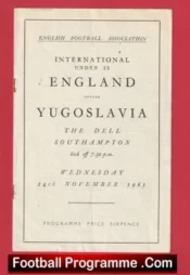 England v Yugoslavia 1965 U23 at Southampton