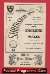 England v Wales 1964 – Amateur International 1964 Shrewsbury