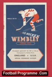 England Ice Hockey v America 1947 – USA + Ticket