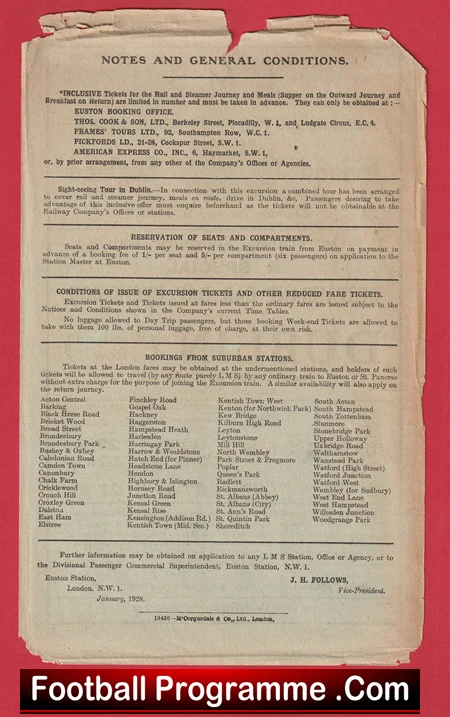 Ireland Rugby v England 1928 - Dublin LMS Poster - Image 3