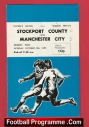 Stockport County v Manchester City 1975 – Bobby Charlton Manager