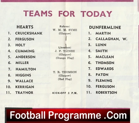 Heart Of Midlothian v Dunfermline Athletic 1966 Alex Ferguson Footballer - Image 2