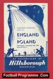 England v Poland 1958 – Under 23 Match Sheffield + Bobby Charlton