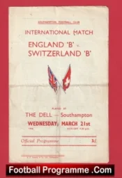 England v Switzerland 1956 – B International + Duncan Edwards