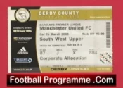 Derby County v Manchester United 2008 – Football Ticket