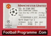 Manchester United v Sturm Graz 1999 – Match Ticket
