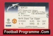 Manchester United v Benfica 2005 – Football Ticket