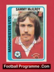 Manchester United Sammy McIlroy Autograph Signed Football Card Man Utd