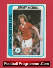 Manchester United Jimmy Nicholl Autographed Signed Football Card