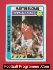 Manchester United Martin Buchan Autographed Signed Football Card Man Utd