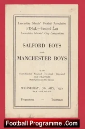 Salford Boys v Manchester Boys 1952 – Colman + Taylor Man Utd Babes