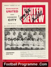 Manchester United v Coventry City 1971 – Signed George Best Plus