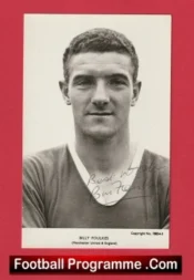 Manchester United Bill Foulkes Signed Autograph Postcard Man Utd