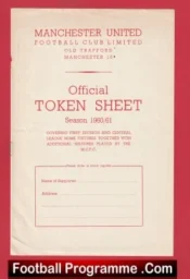 Manchester United Official Token Sheet 1960 – 1961