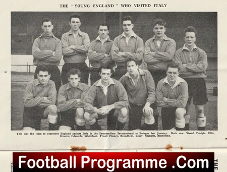 England v Italy 1955 - U23 at Chelsea Plus Duncan Edwards - Image 4