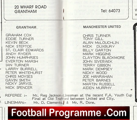 Grantham Town v Manchester United 1986 - Benefit Game V1 - Image 2