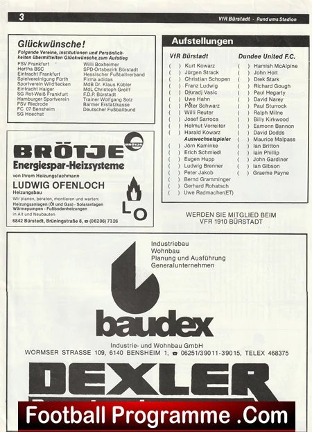 Burstadt v Dundee United 1984 - in Germany - Image 3