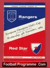 Glasgow Rangers v Red Star Belgrade 1964 – European Cup at Arsenal