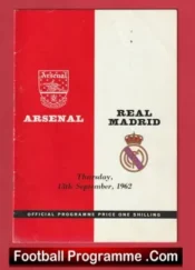 Arsenal v Real Madrid 1962 – Official Football Programmes