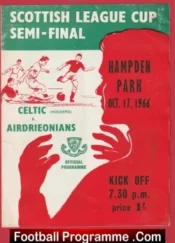 Glasgow Celtic v Airdrieonians Aidrie 1966 – Semi Final Hampden