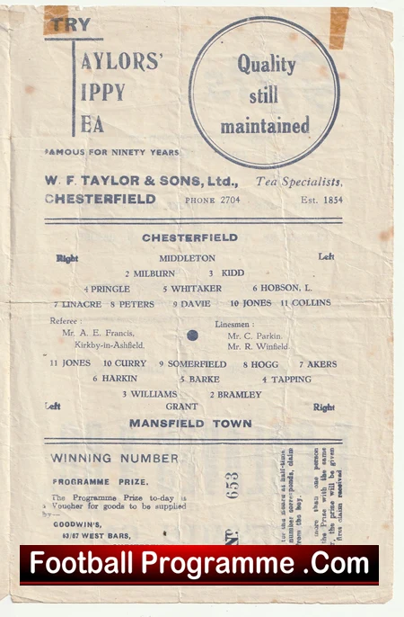 Chesterfield v Mansfield Town 1945 - 1940s - Image 2