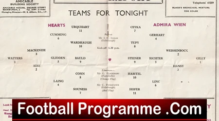 Heart Of Midlothian v Admira Wien 1954 - Scotland - Image 3
