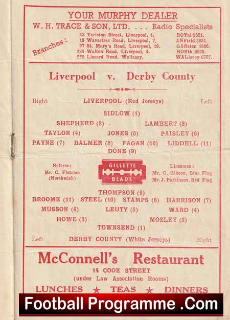 Liverpool v Derby County 1948 - 1940's Programme - Image 2