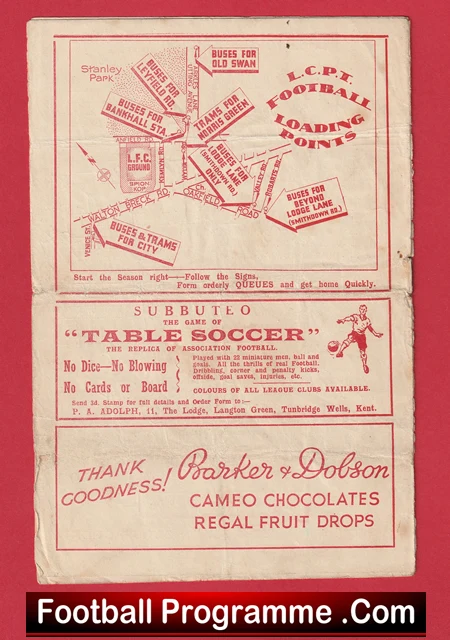 Liverpool v Derby County 1948 - 1940's Programme - Image 3