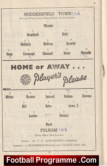 Huddersfield Town v Fulham 1953 (Copy) - Image 2