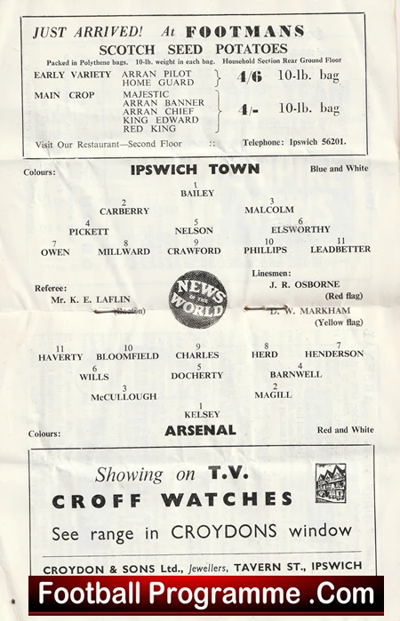 Ipswich Town v Arsenal 1960 - Image 2