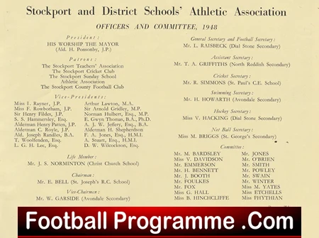 Stockport Schoolboys Souvenir 1948 - School Boys - Image 3