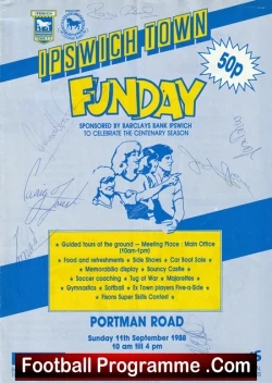 Ipswich Town Football Club Funday 1988 - Multi Signed