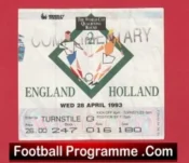England v Holland 1993 – Football Match Ticket Wembley
