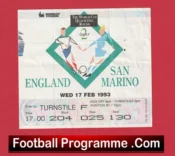 England v San Marino 1993 – Football Match Ticket Wembley