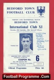 Vernon Avis Testimonial Testimonial Benefit Match Bedford Town 1966