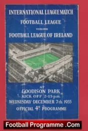 Football League v Ireland Football League 1955 – at Everton