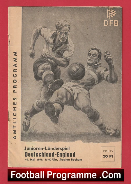 Germany v England 1959 - U23 Under 23 - Image 2
