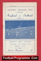 England v Scotland 1958 – Under 23’s at Goodison Park Everton
