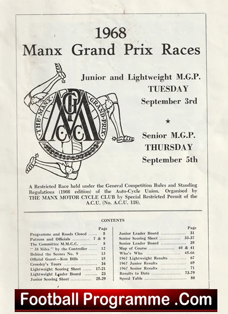 Isle Of Man Manx Grand Prix Official Programme 1968 - Image 2