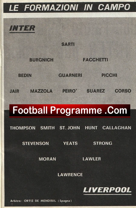 Inter Milan v Liverpool 1965 - Semi Final Italy - Image 3