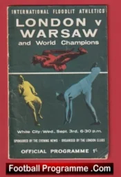 London v Warsaw 1960s ? – Athletics Programme