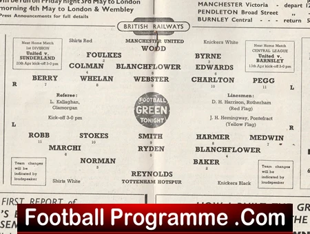 Manchester United v Tottenham 1957 - Man Utd Busby Babes + Token - Image 3