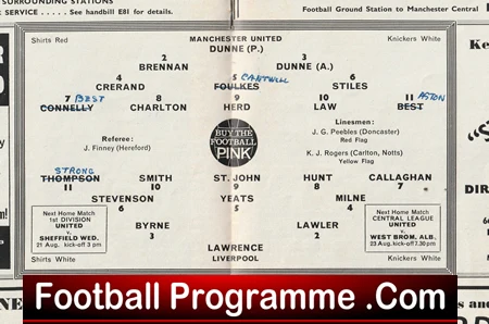 Manchester United v Liverpool 1965 - Charity Shield Man Utd - Image 3