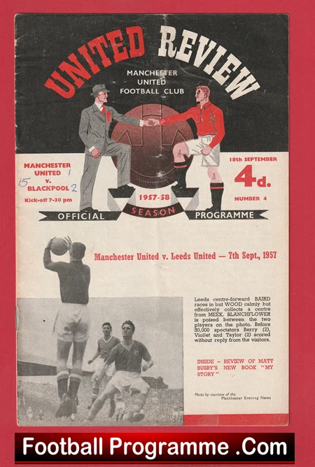Manchester United v Blackpool 1957 - Man Utd - Image 2