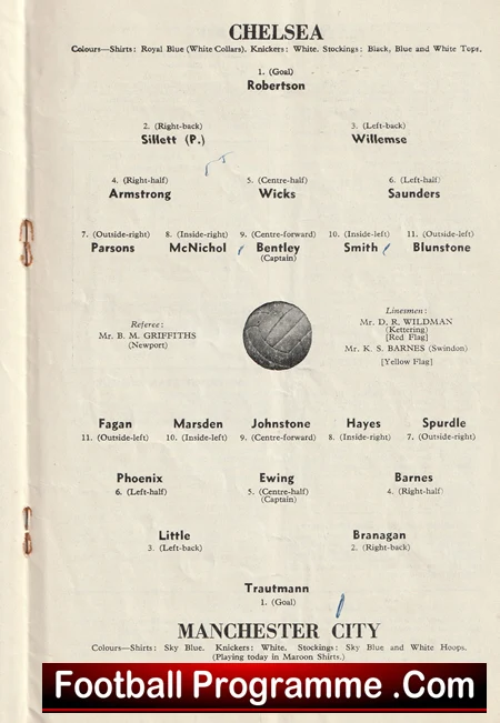Chelsea v Manchester City 1955 - 1950s - Image 3